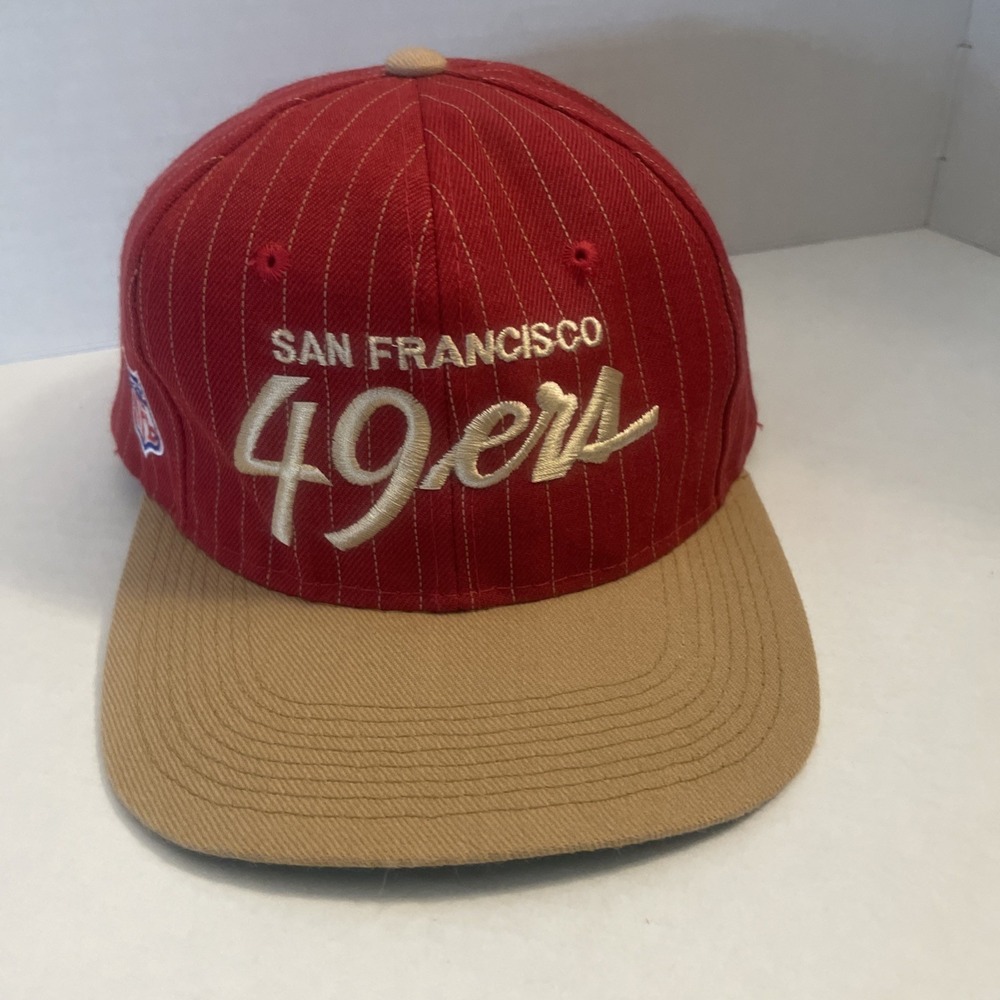 Vintage San Francisco 49ers Sports Specialties Script Pinstripe Snapback Hat 90s